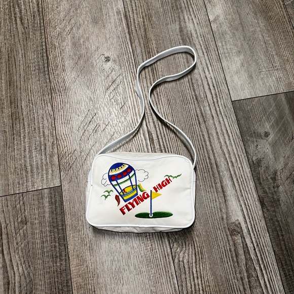 Vintage BJ Designs bag purse hot air balloon white golf bag tee 18th hole - Picture 3 of 6